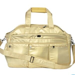 LUG 🌟Airbus 2 Duffel Bag - Gold  NWT Travel Weekender Gym Overnight Carry On